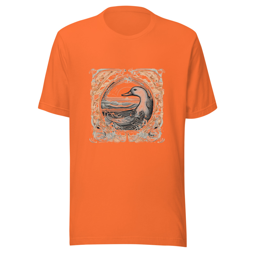 Orange T-Shirt with print art
