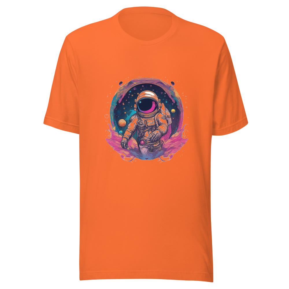 Orange T-Shirt with print art