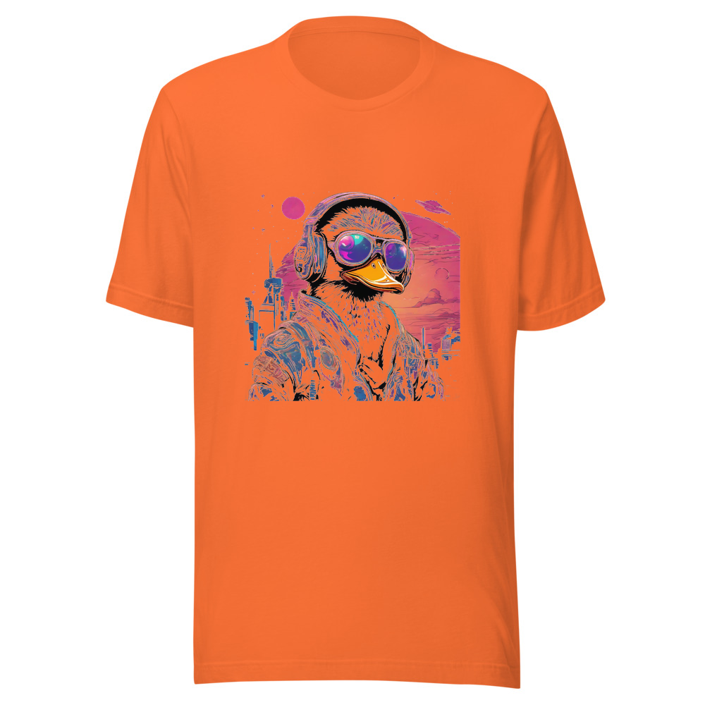 Orange T-Shirt with print art