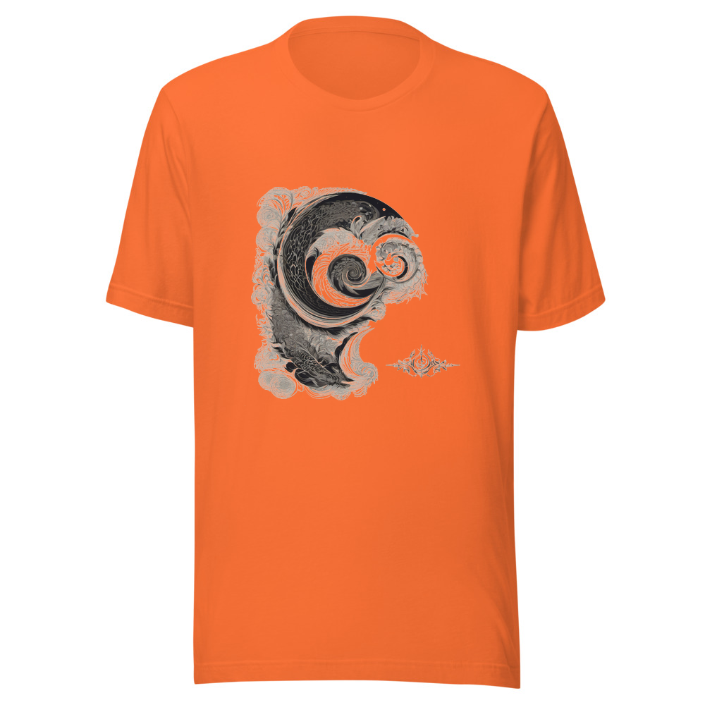 Orange T-Shirt with print art