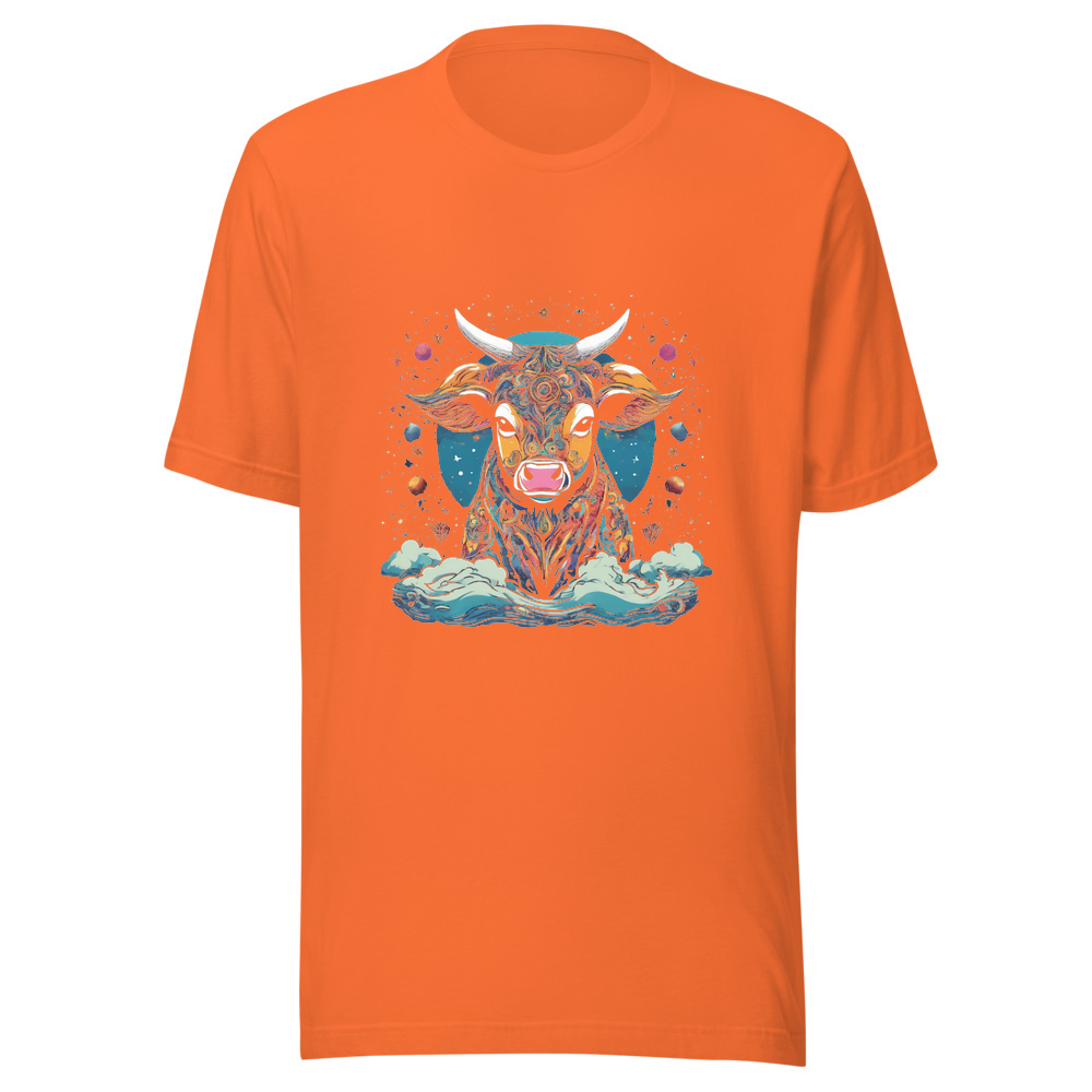 Orange T-Shirt with print art