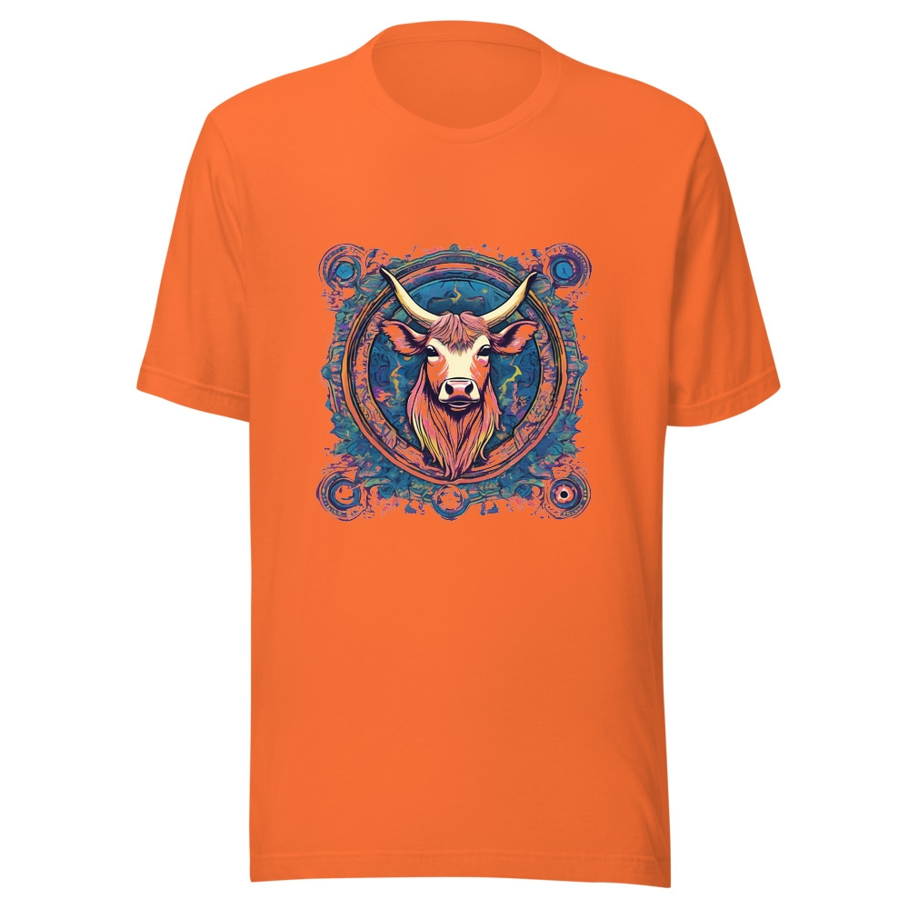 Orange T-Shirt with print art
