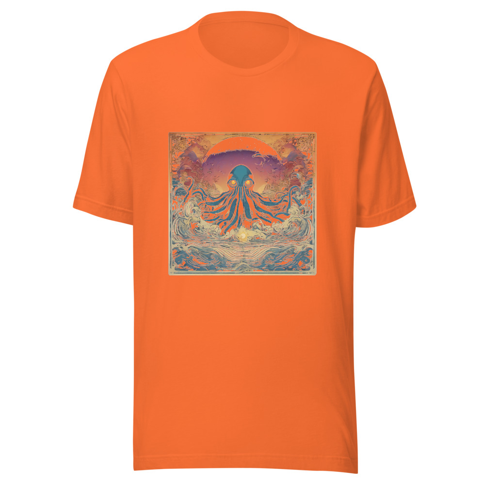 Orange T-Shirt with print art