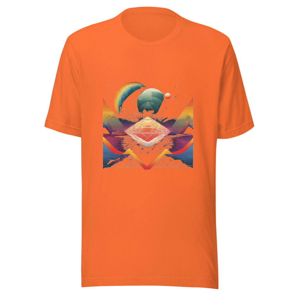 Orange T-Shirt with print art