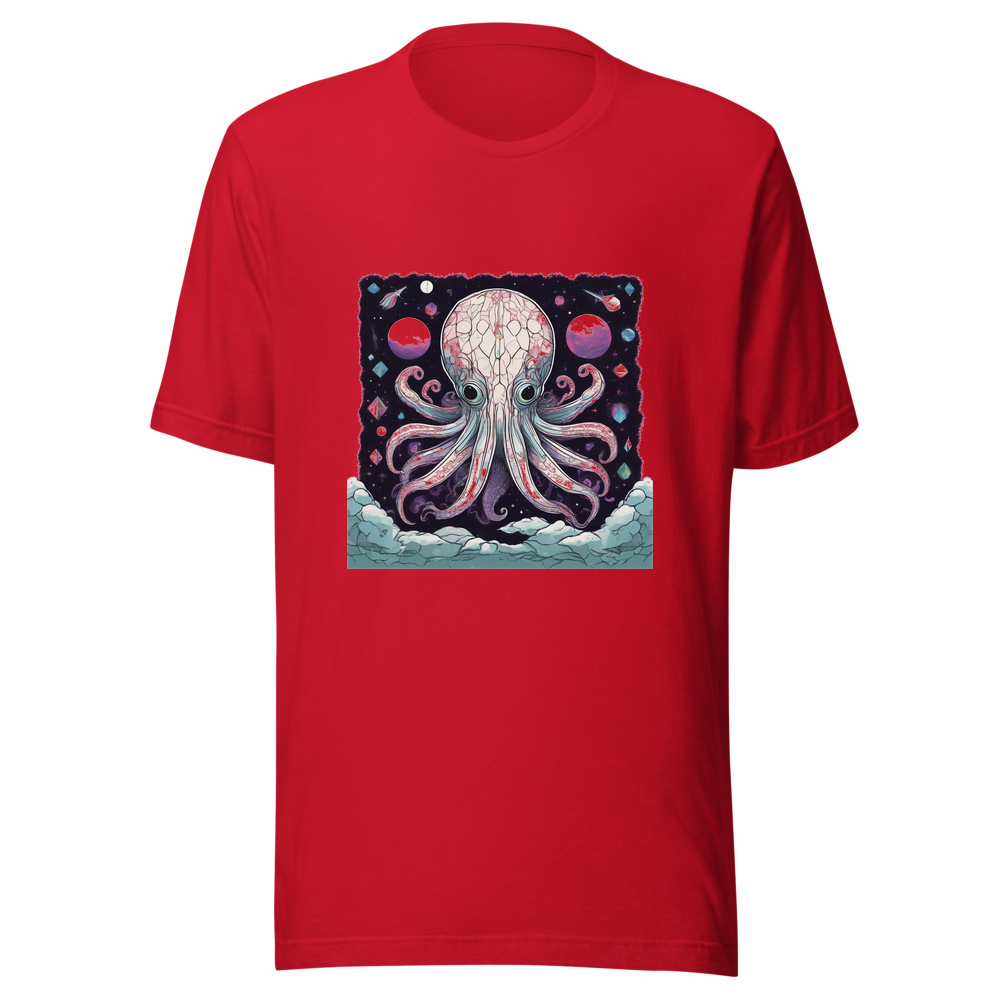 Red T-Shirt with print art