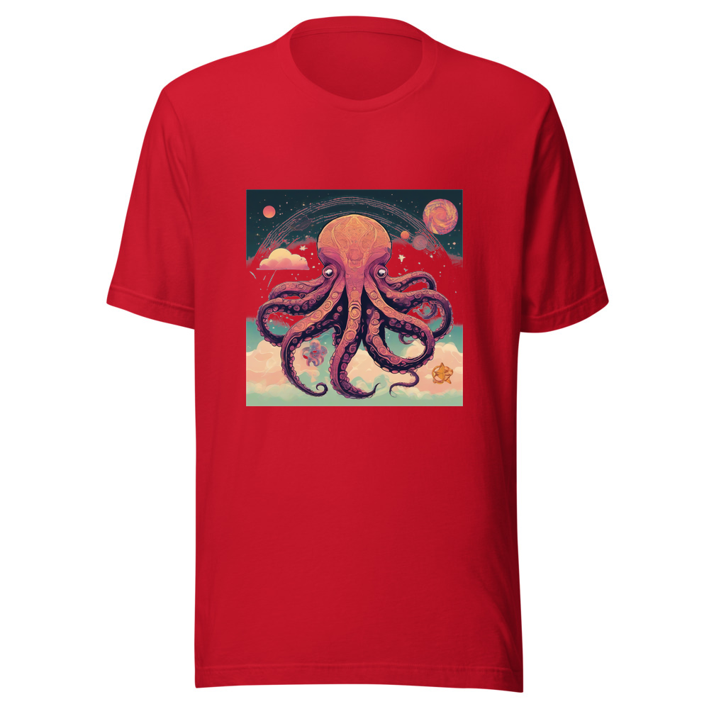 Red T-Shirt with print art