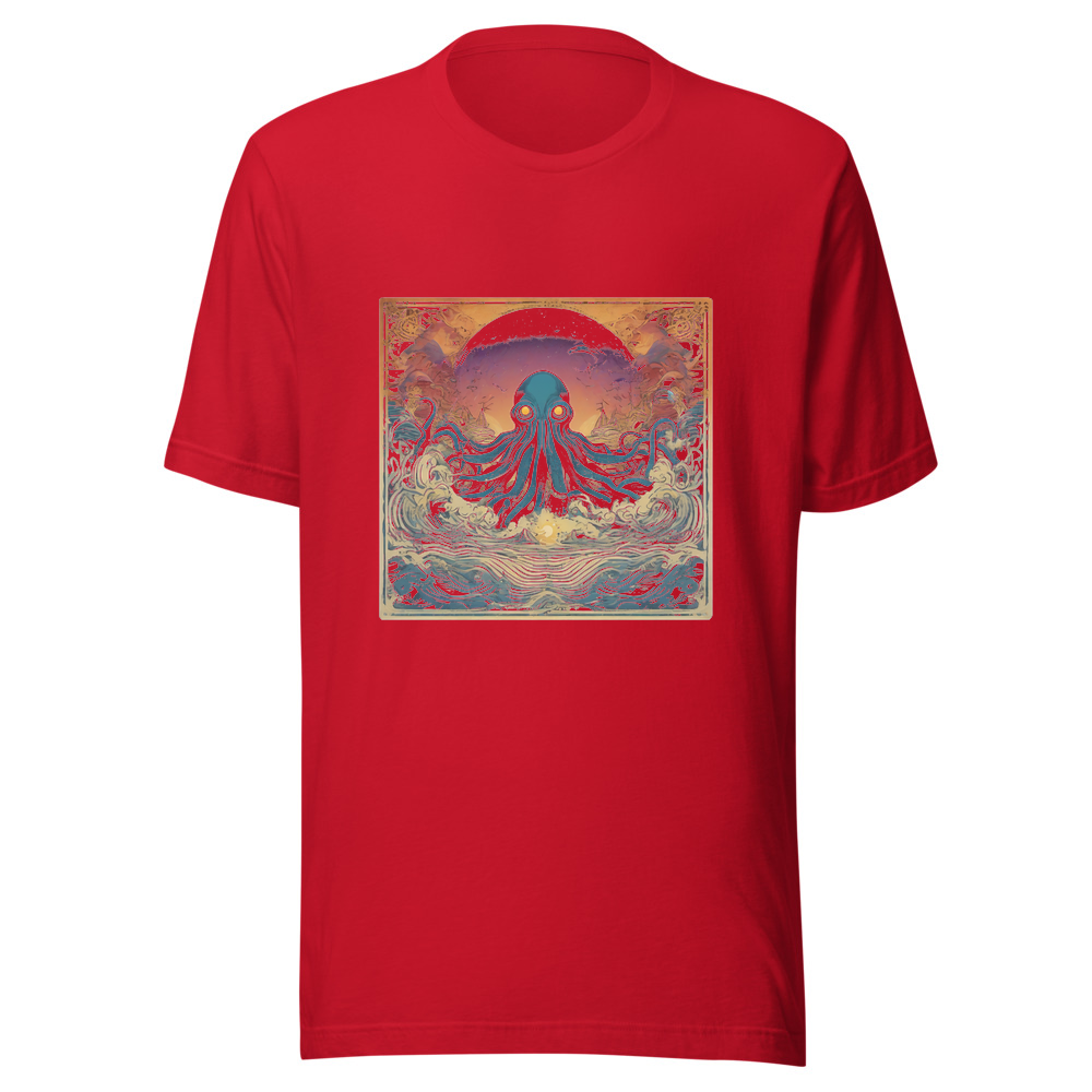 Red T-Shirt with print art