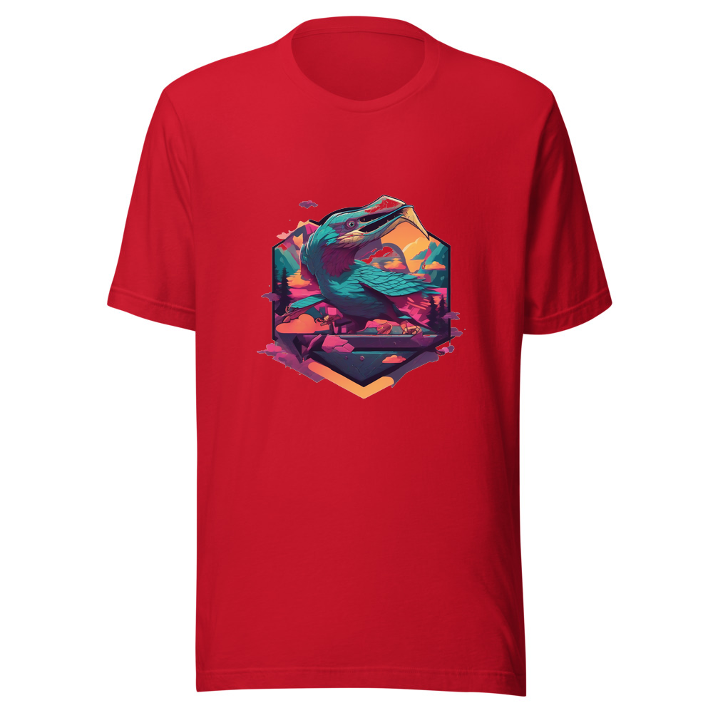Red T-Shirt with print art