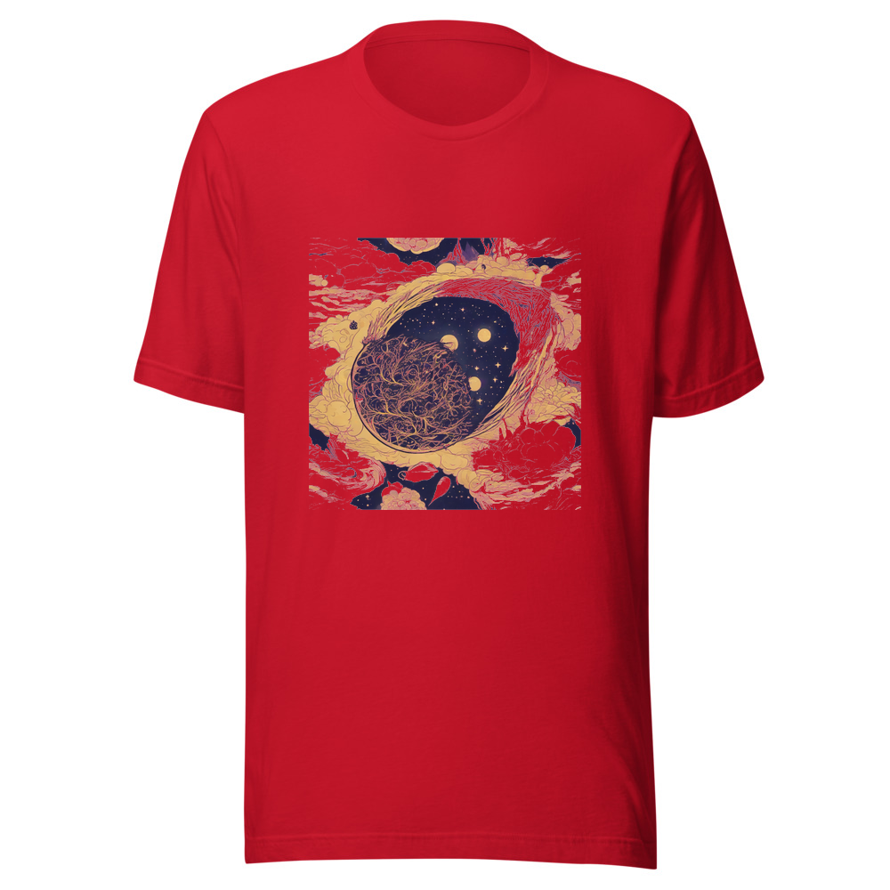 Red T-Shirt with print art