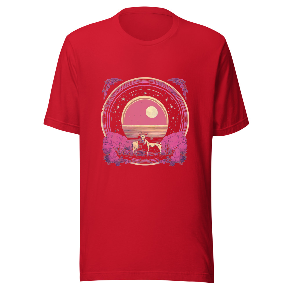 Red T-Shirt with print art