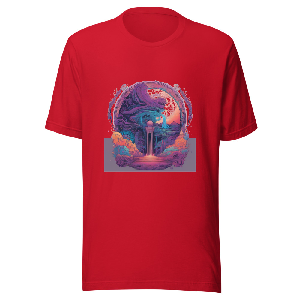 Red T-Shirt with print art