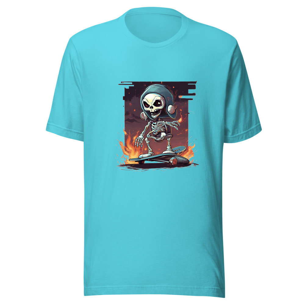 Turquoise T-Shirt with print art