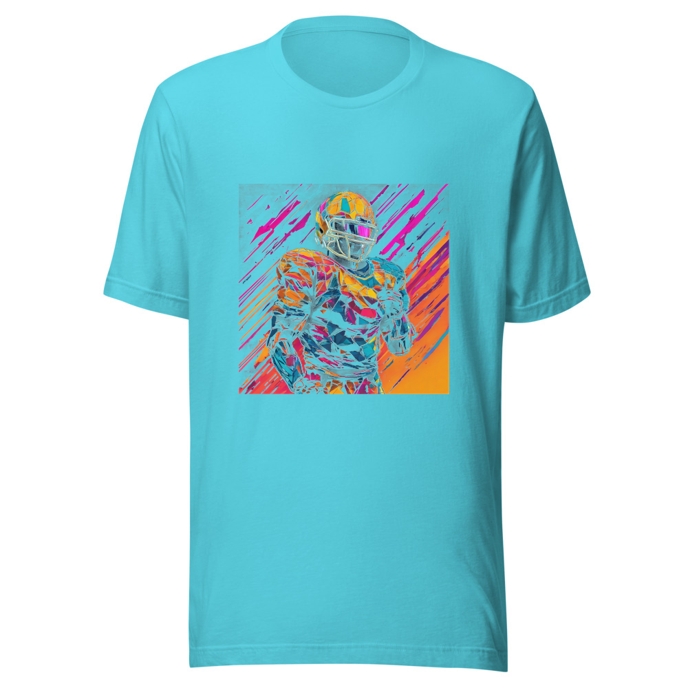 Turquoise T-Shirt with print art