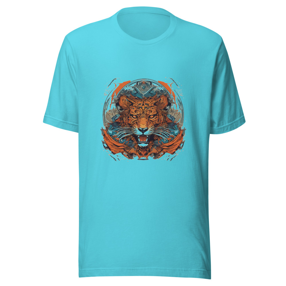 Turquoise T-Shirt with print art