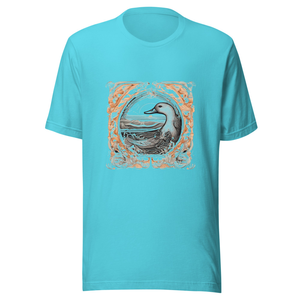 Turquoise T-Shirt with print art