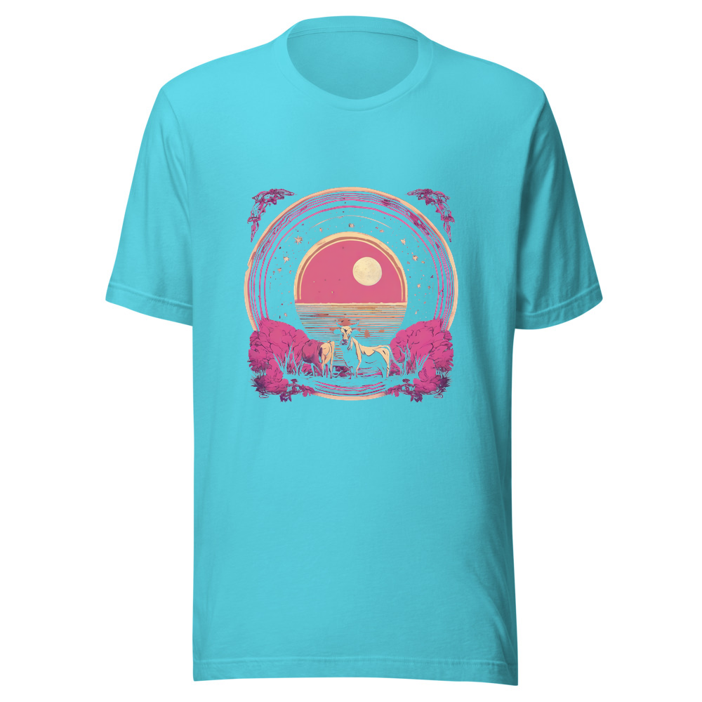 Turquoise T-Shirt with print art