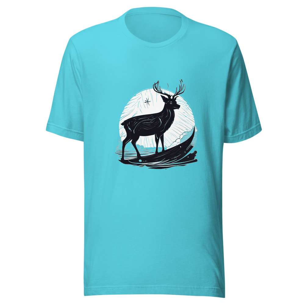 Turquoise T-Shirt with print art
