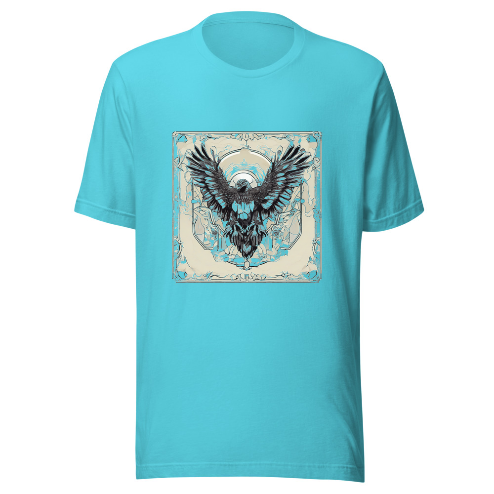Turquoise T-Shirt with print art