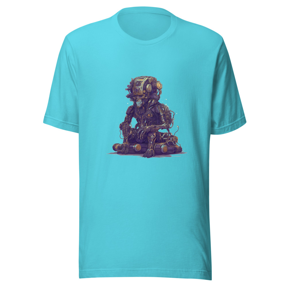 Turquoise T-Shirt with print art