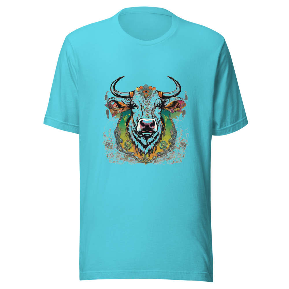 Turquoise T-Shirt with print art
