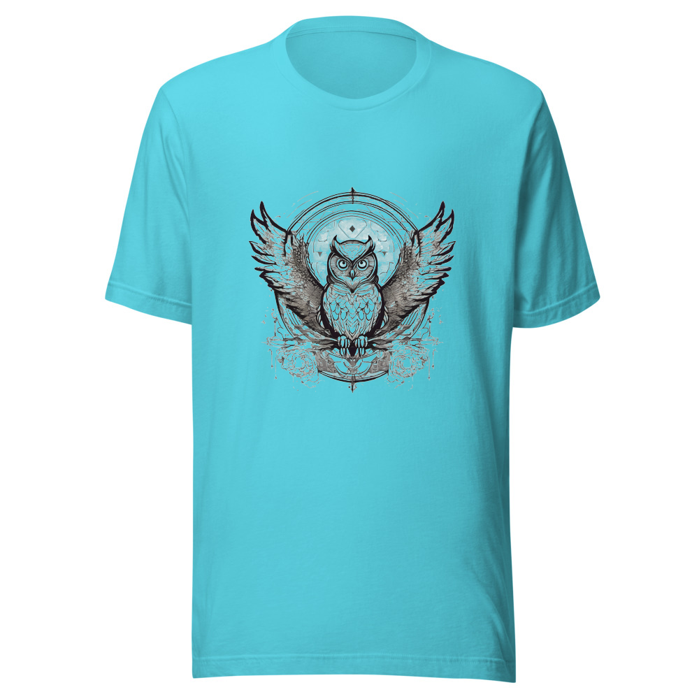 Turquoise T-Shirt with print art