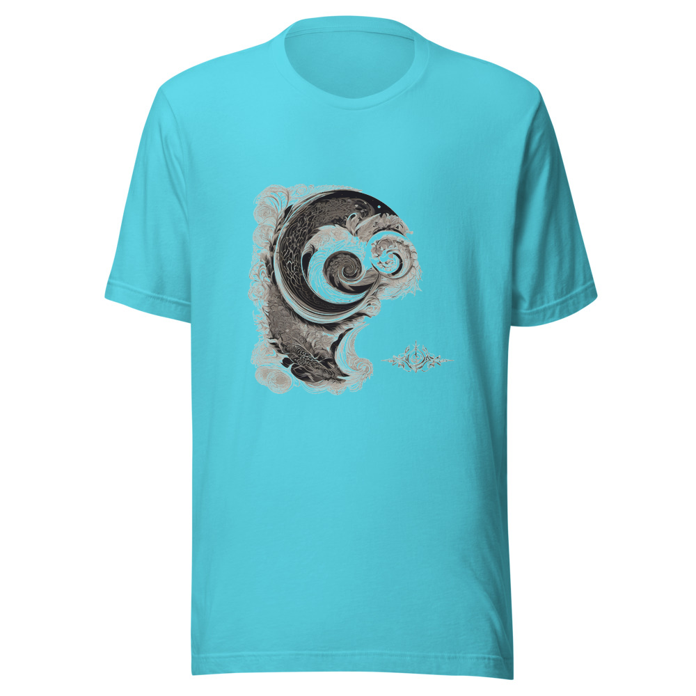 Turquoise T-Shirt with print art