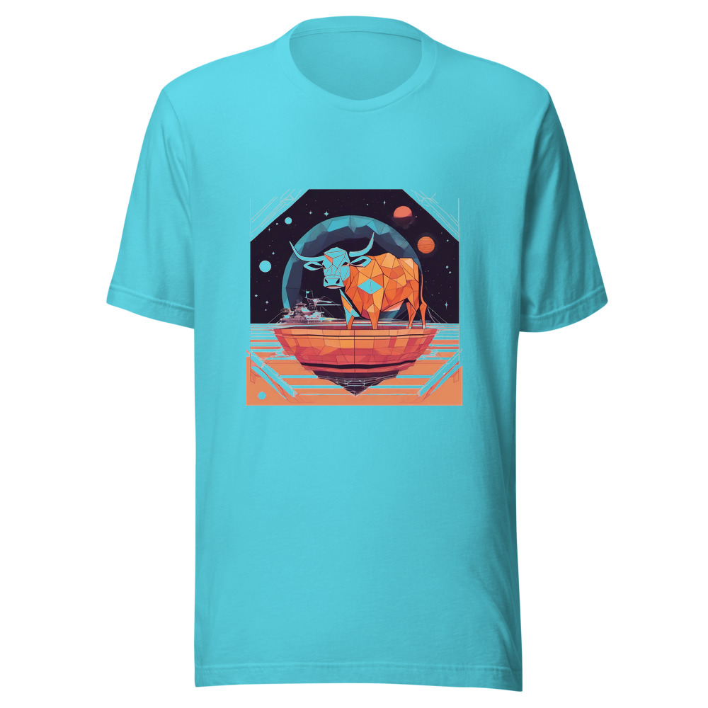 Turquoise T-Shirt with print art