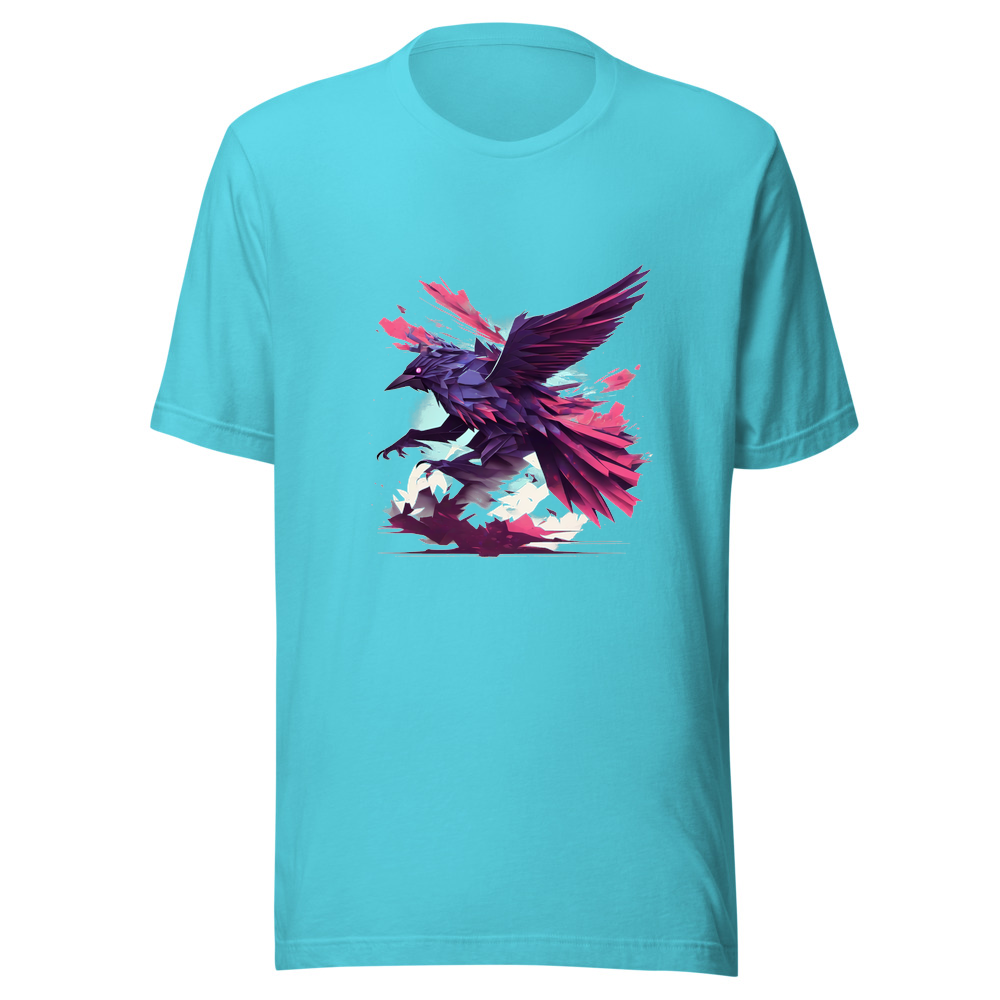 Turquoise T-Shirt with print art
