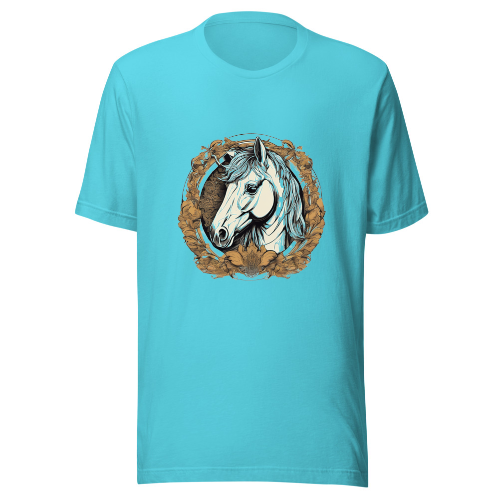 Turquoise T-Shirt with print art