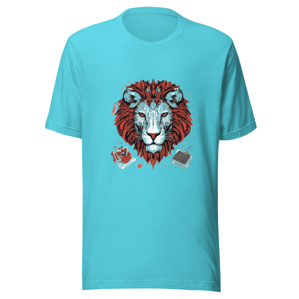 Turquoise T-Shirt with print art