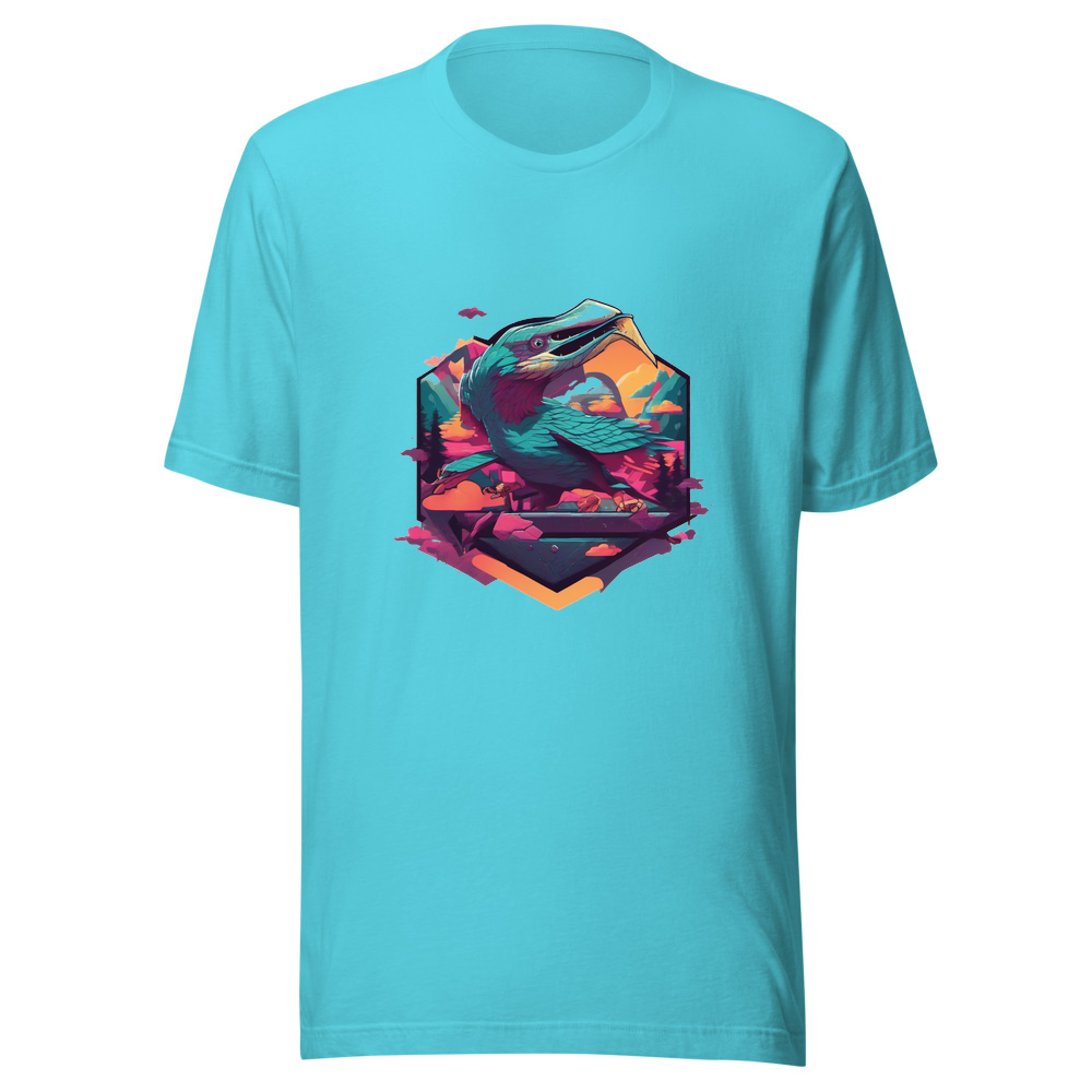 Turquoise T-Shirt with print art