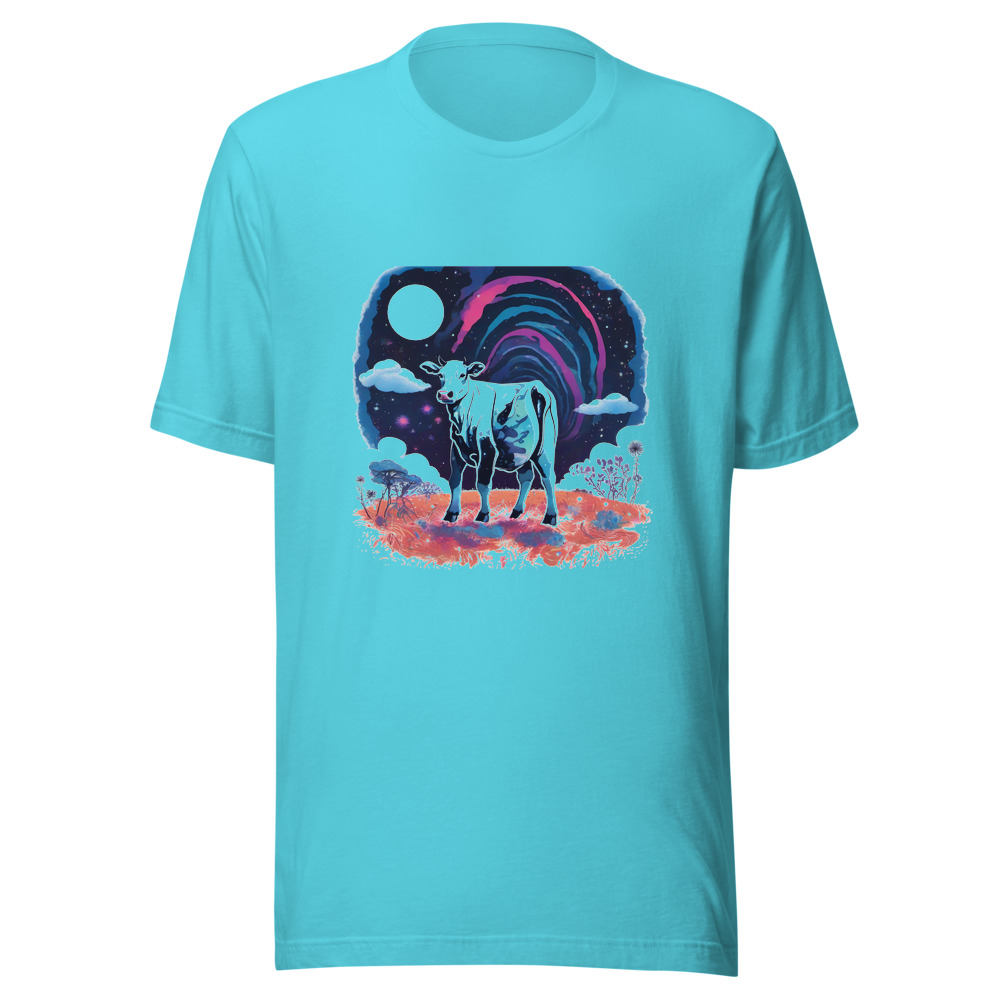 Turquoise T-Shirt with print art