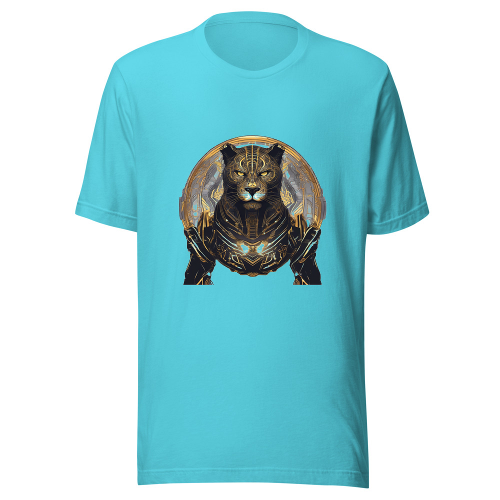 Turquoise T-Shirt with print art