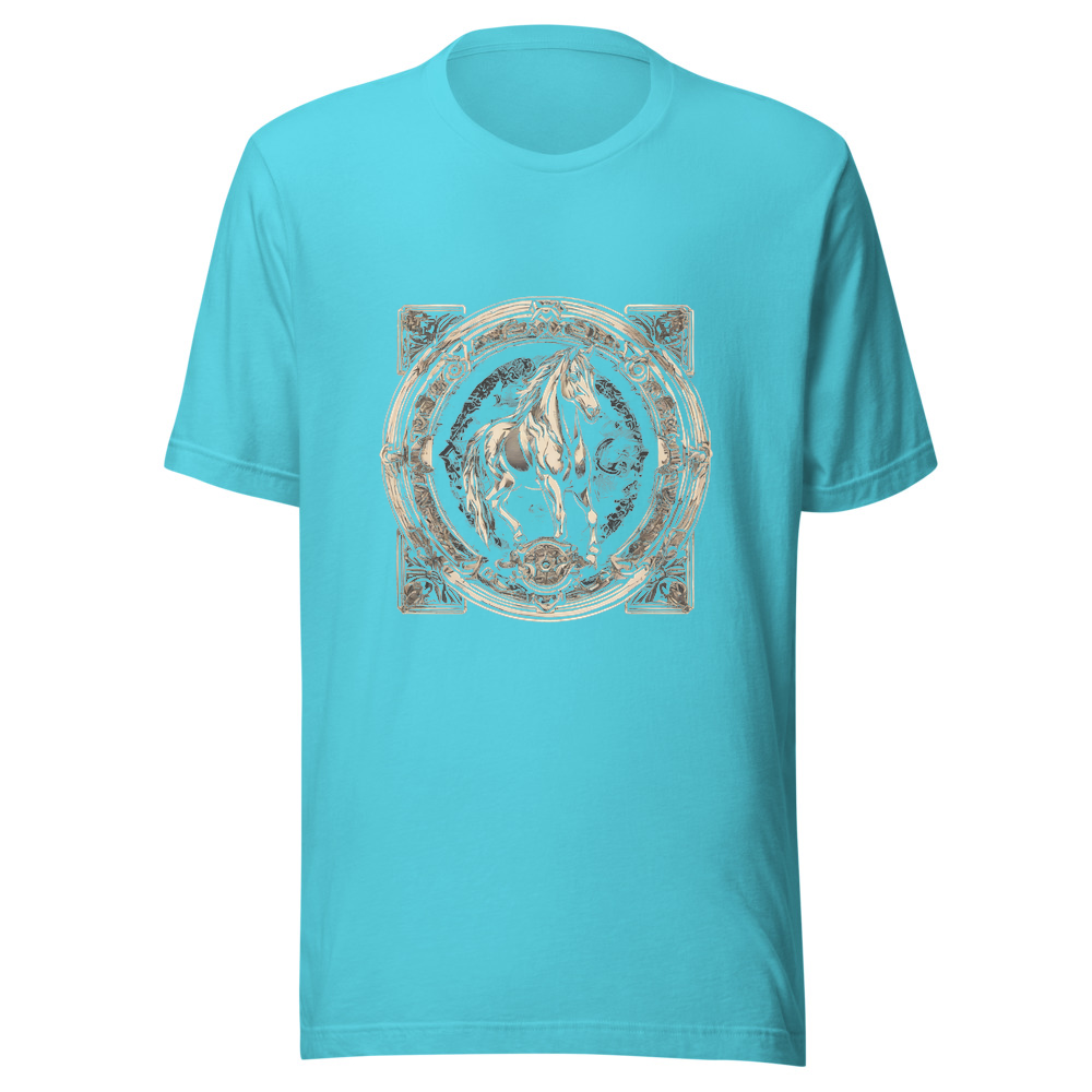 Turquoise T-Shirt with print art