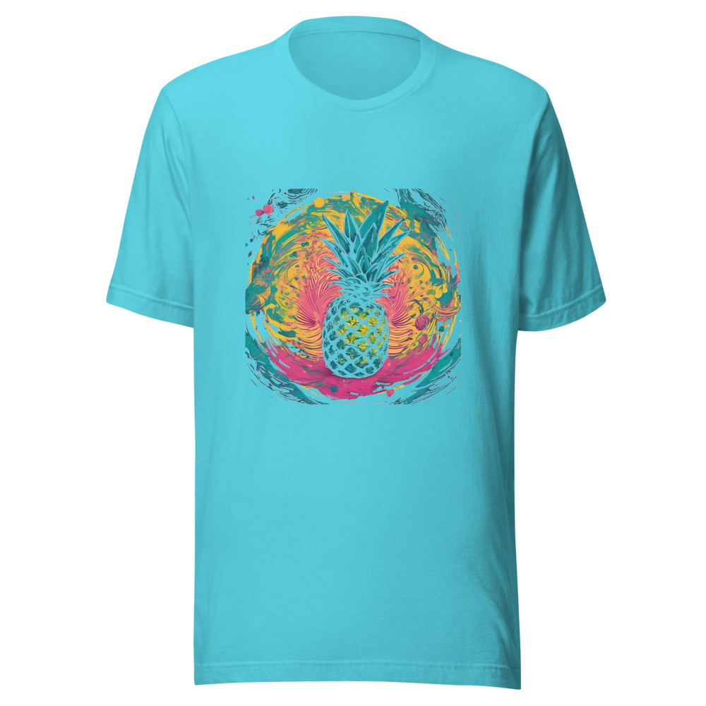 Turquoise T-Shirt with print art