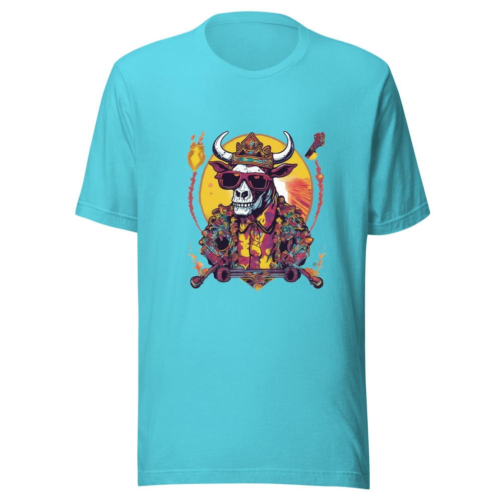 Turquoise T-Shirt with print art