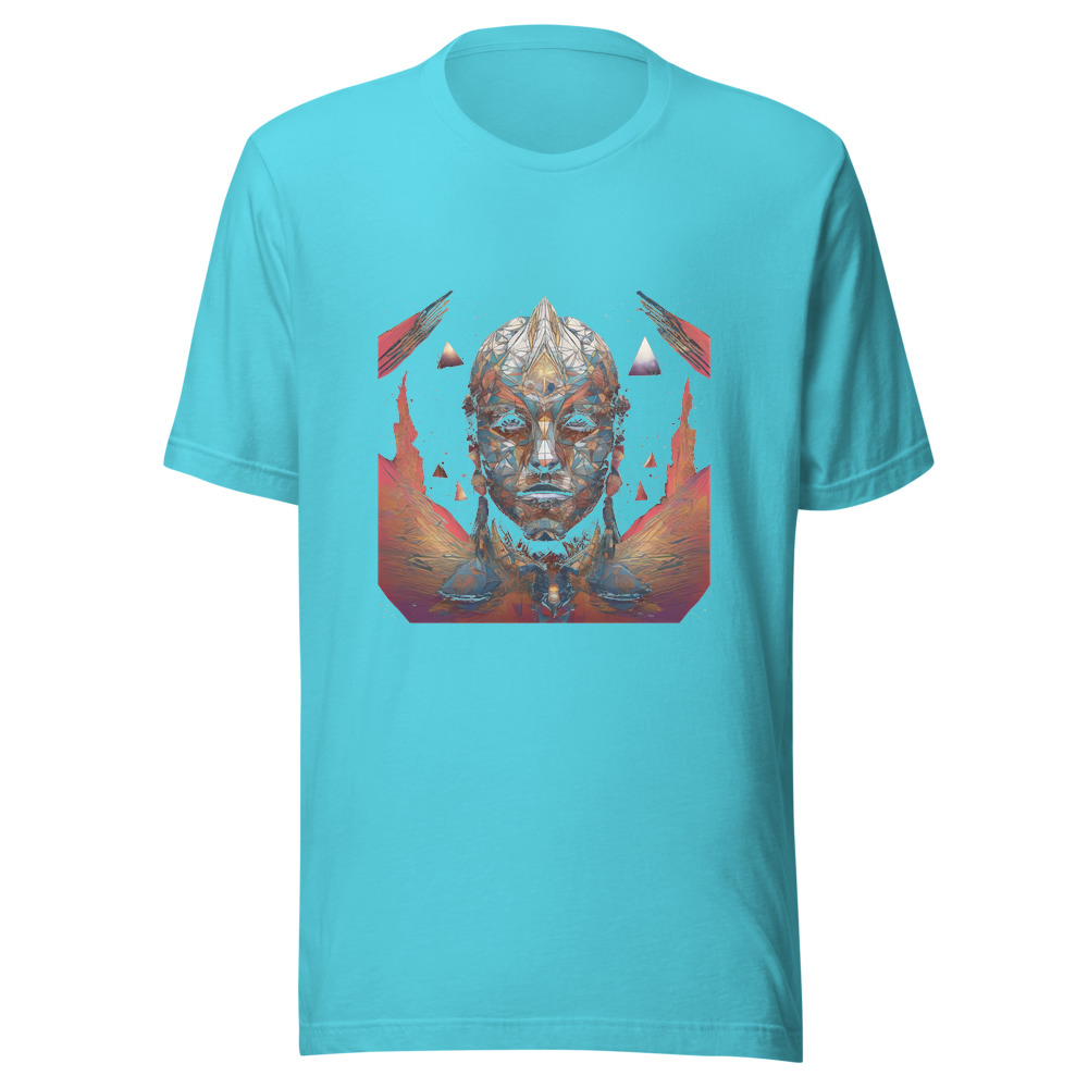 Turquoise T-Shirt with print art