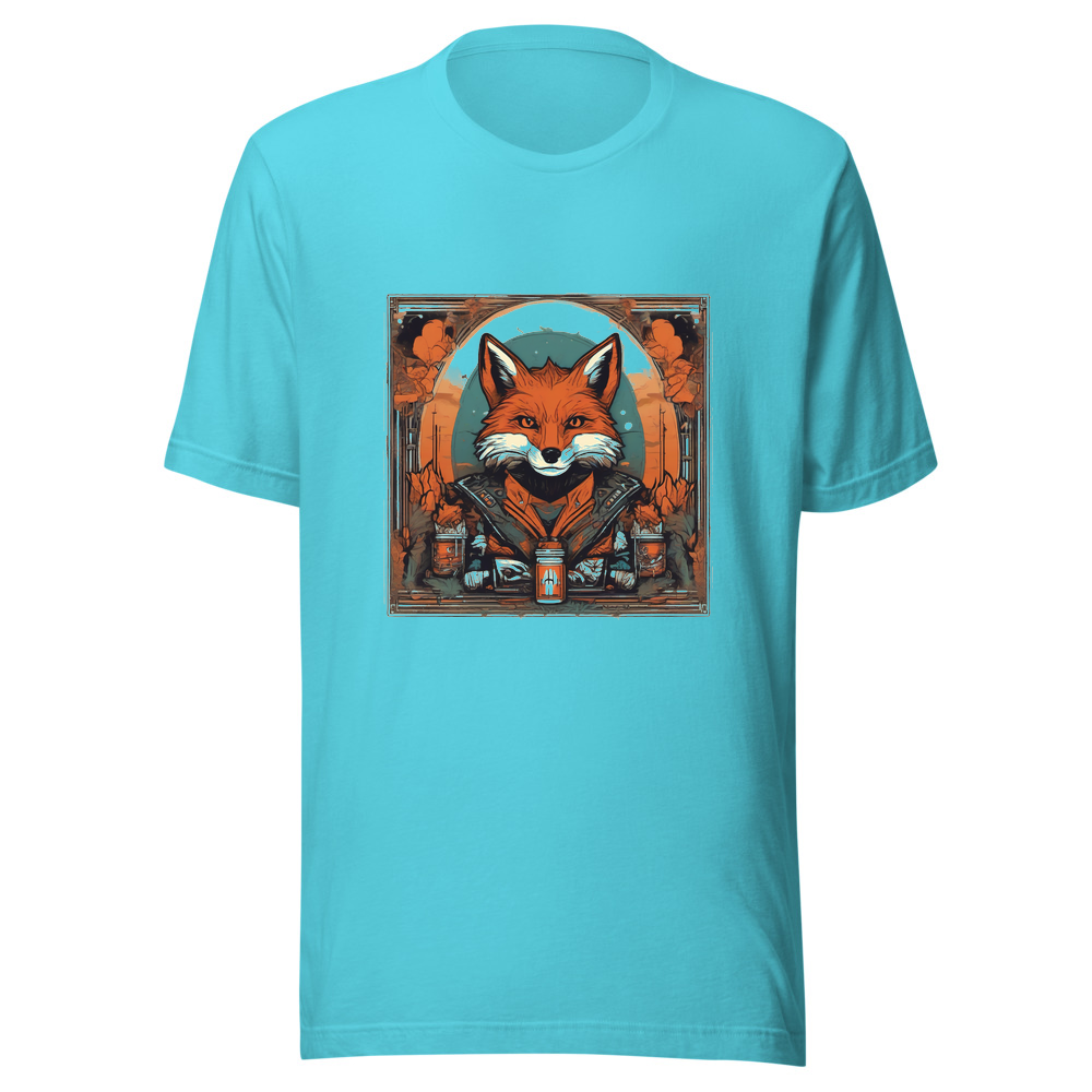 Turquoise T-Shirt with print art