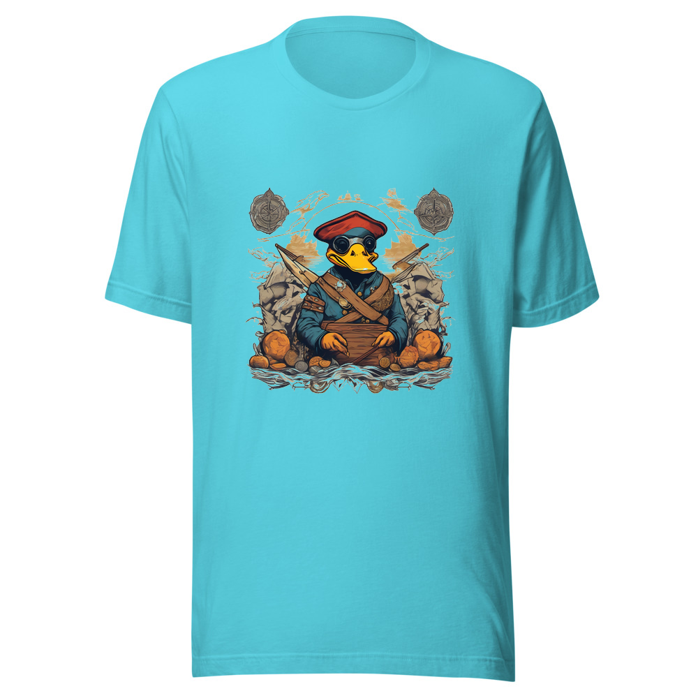Turquoise T-Shirt with print art