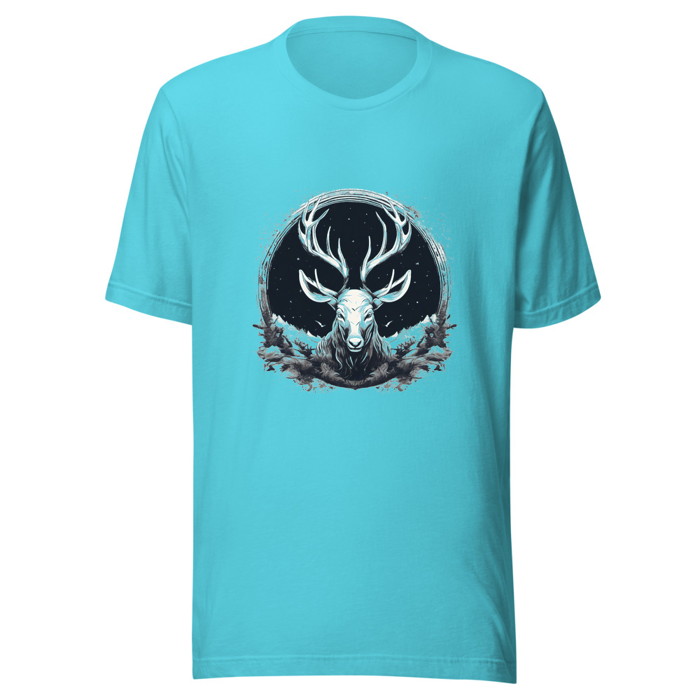 Turquoise T-Shirt with print art