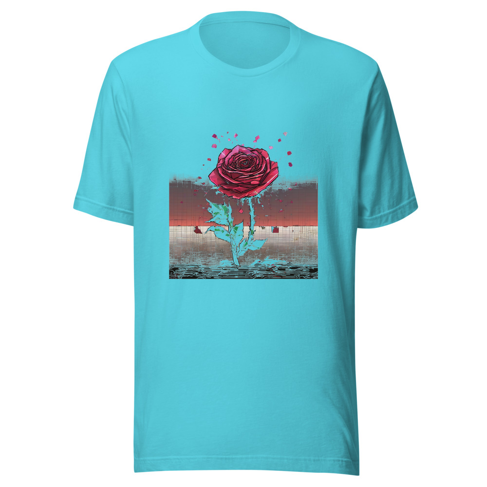 Turquoise T-Shirt with print art