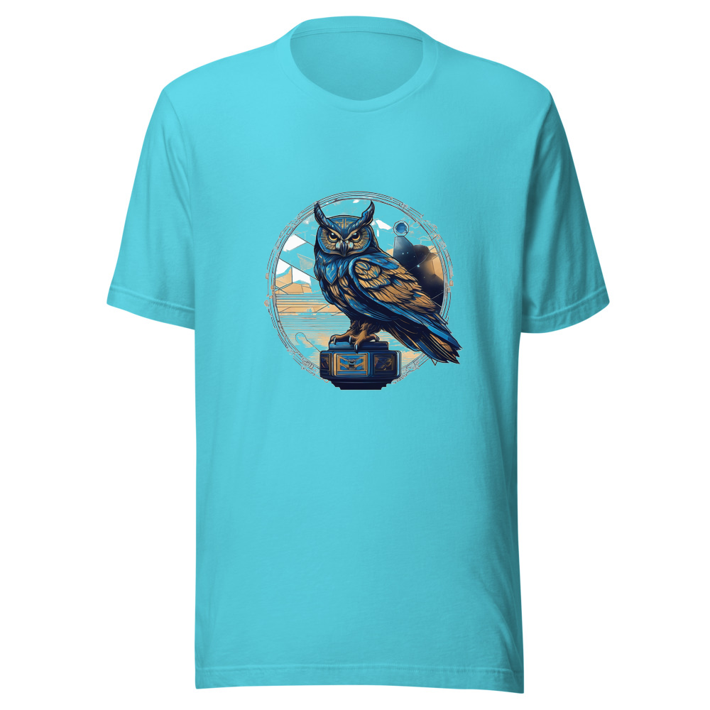 Turquoise T-Shirt with print art