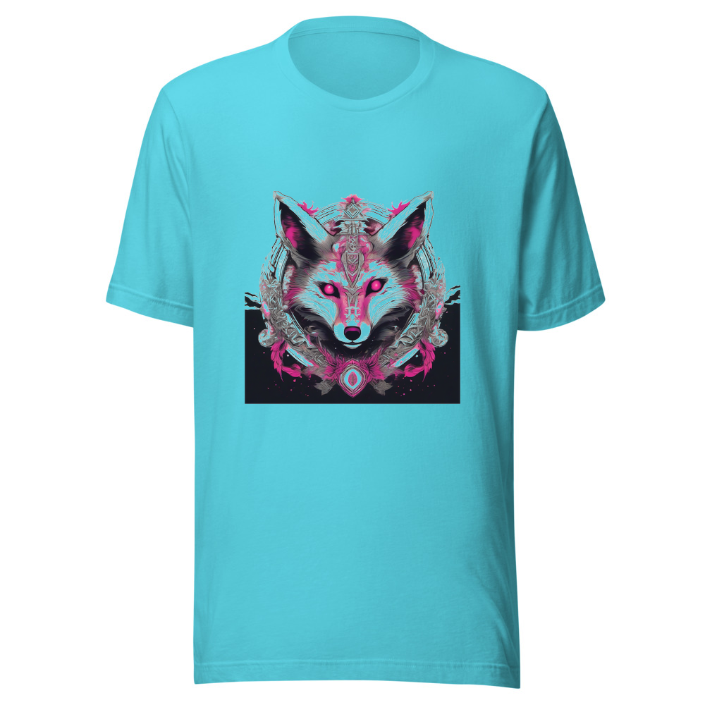 Turquoise T-Shirt with print art