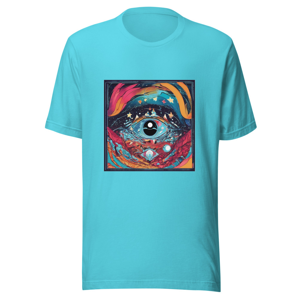 Turquoise T-Shirt with print art