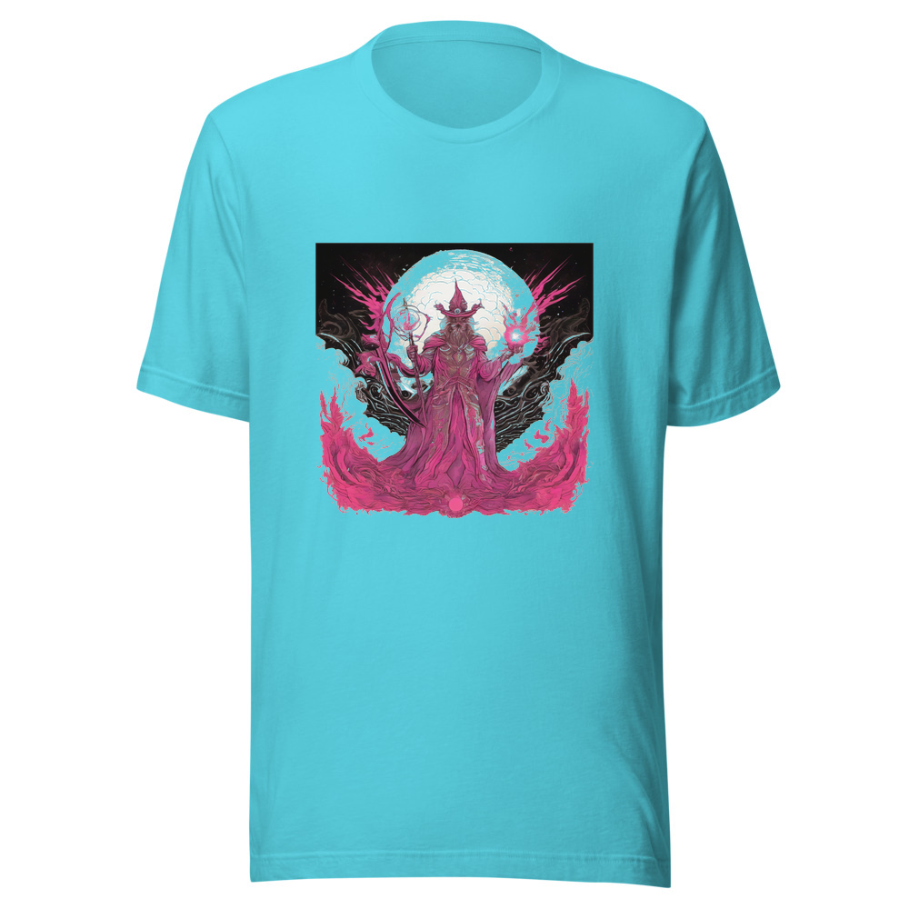 Turquoise T-Shirt with print art