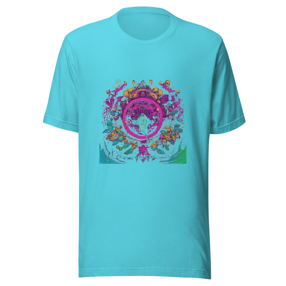 Turquoise T-Shirt with print art