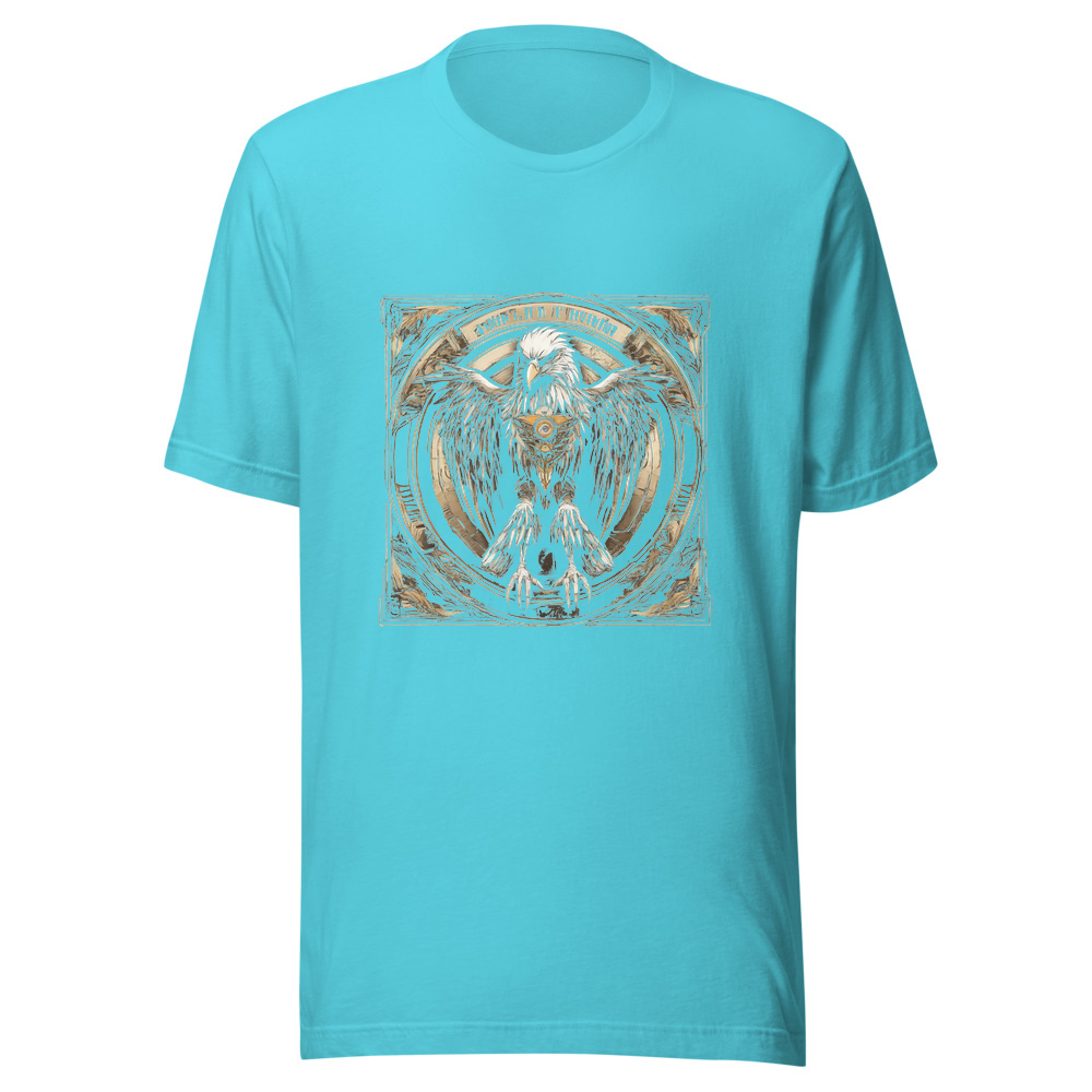 Turquoise T-Shirt with print art