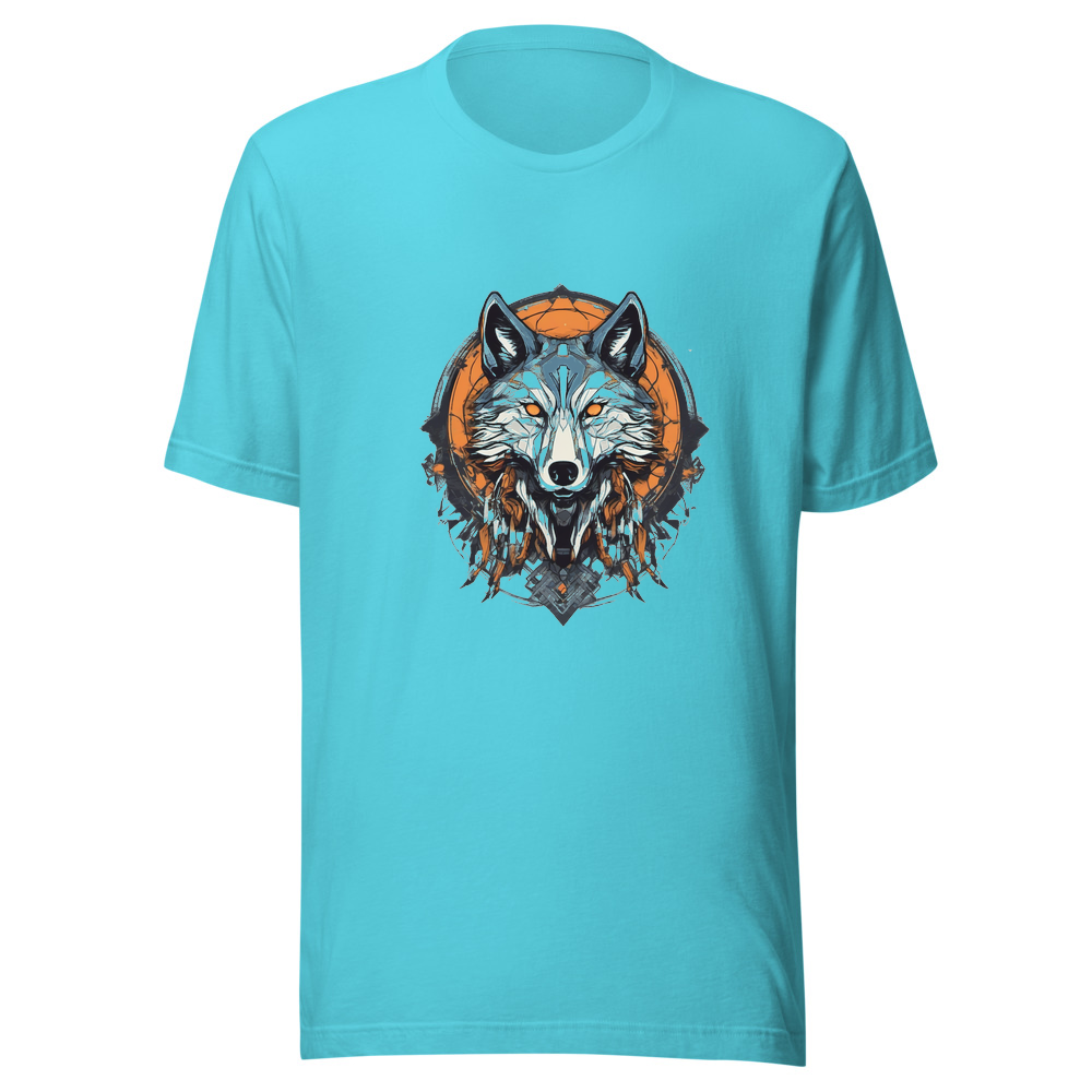 Turquoise T-Shirt with print art