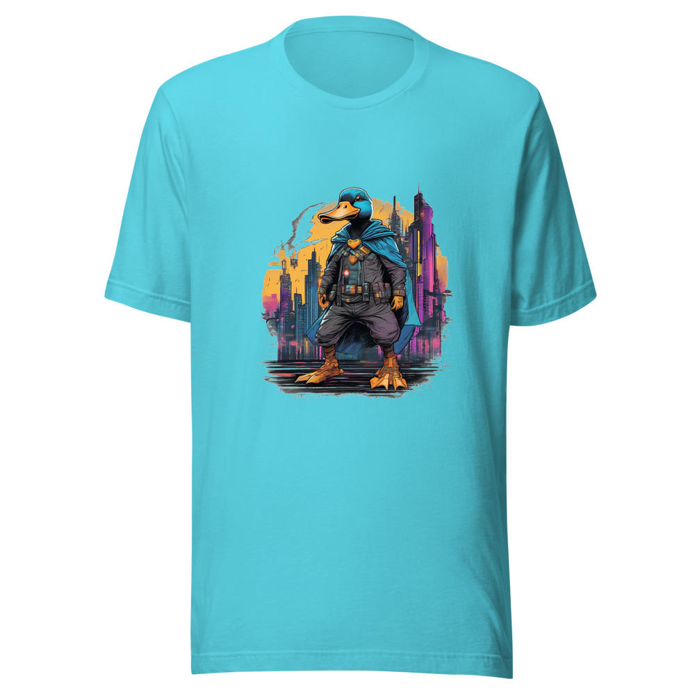 Turquoise T-Shirt with print art