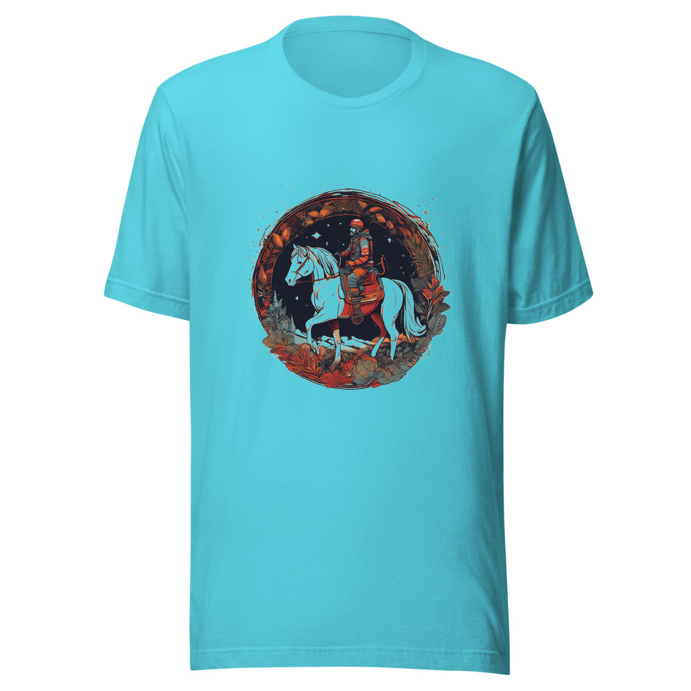 Turquoise T-Shirt with print art
